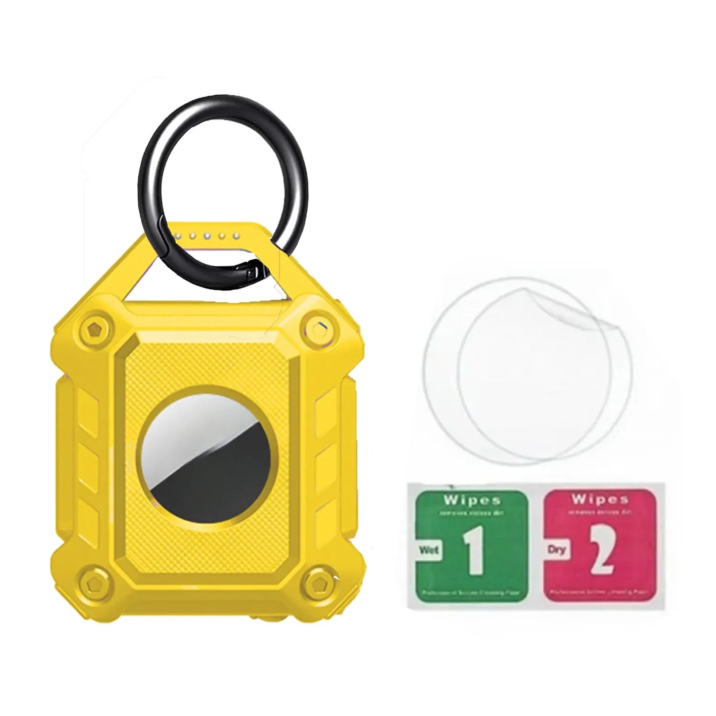 Waterproof Airtag Keychain Holder Case,Full Cover TPU Protector Apple Air Tag Tracker Key Ring for Keys, Luggage, Dog Cat Collar