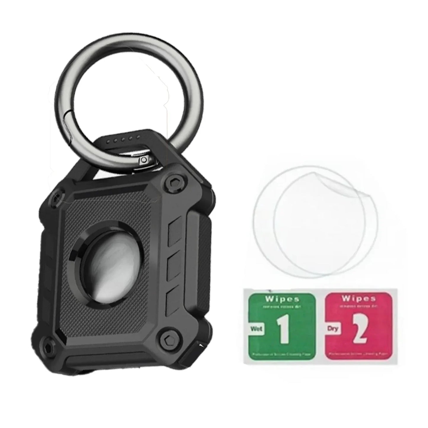 Waterproof Airtag Keychain Holder Case,Full Cover TPU Protector Apple Air Tag Tracker Key Ring for Keys, Luggage, Dog Cat Collar