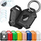 Waterproof Airtag Keychain Holder Case,Full Cover TPU Protector Apple Air Tag Tracker Key Ring for Keys, Luggage, Dog Cat Collar