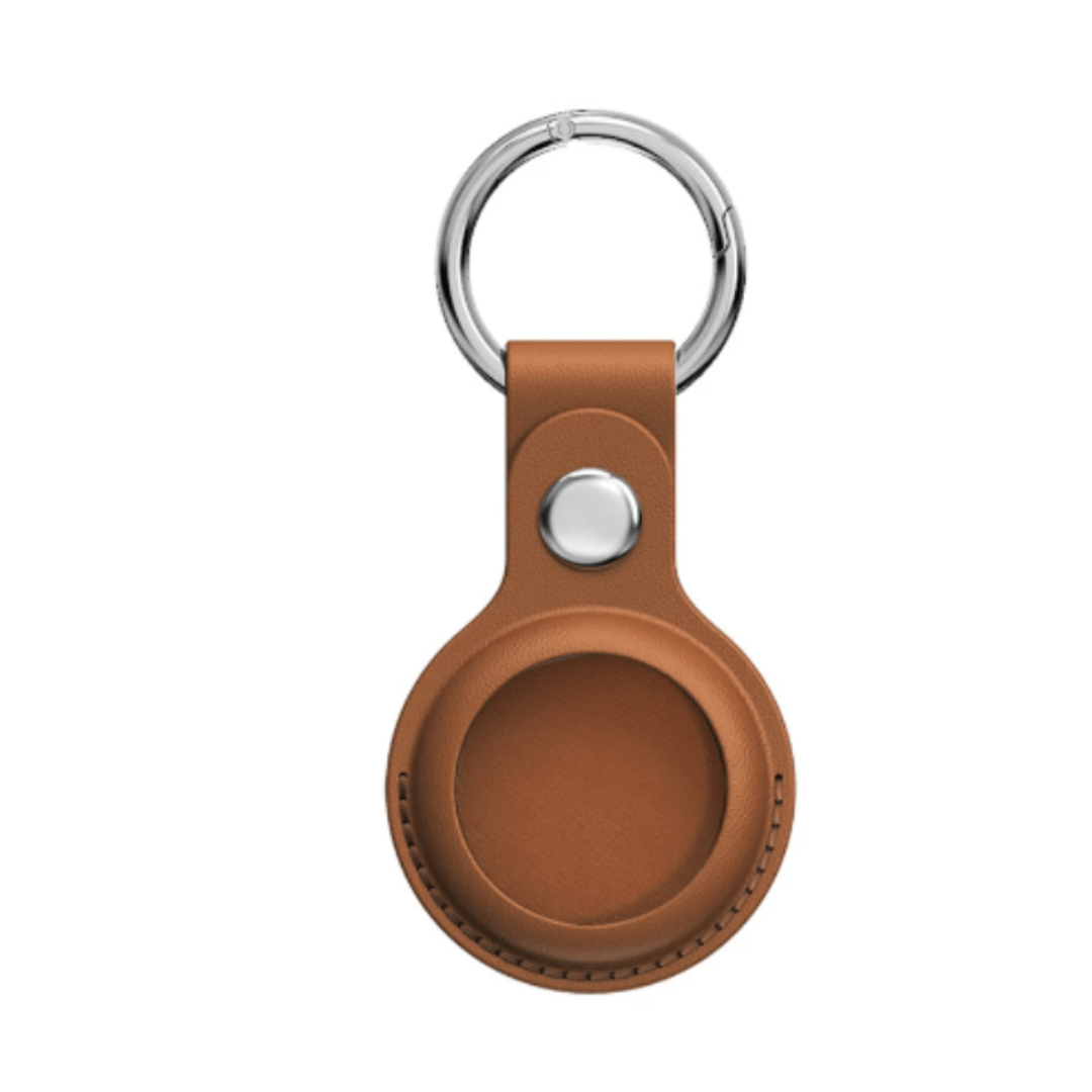 My Tag Tracker Saddle Leather AirTag Keychain