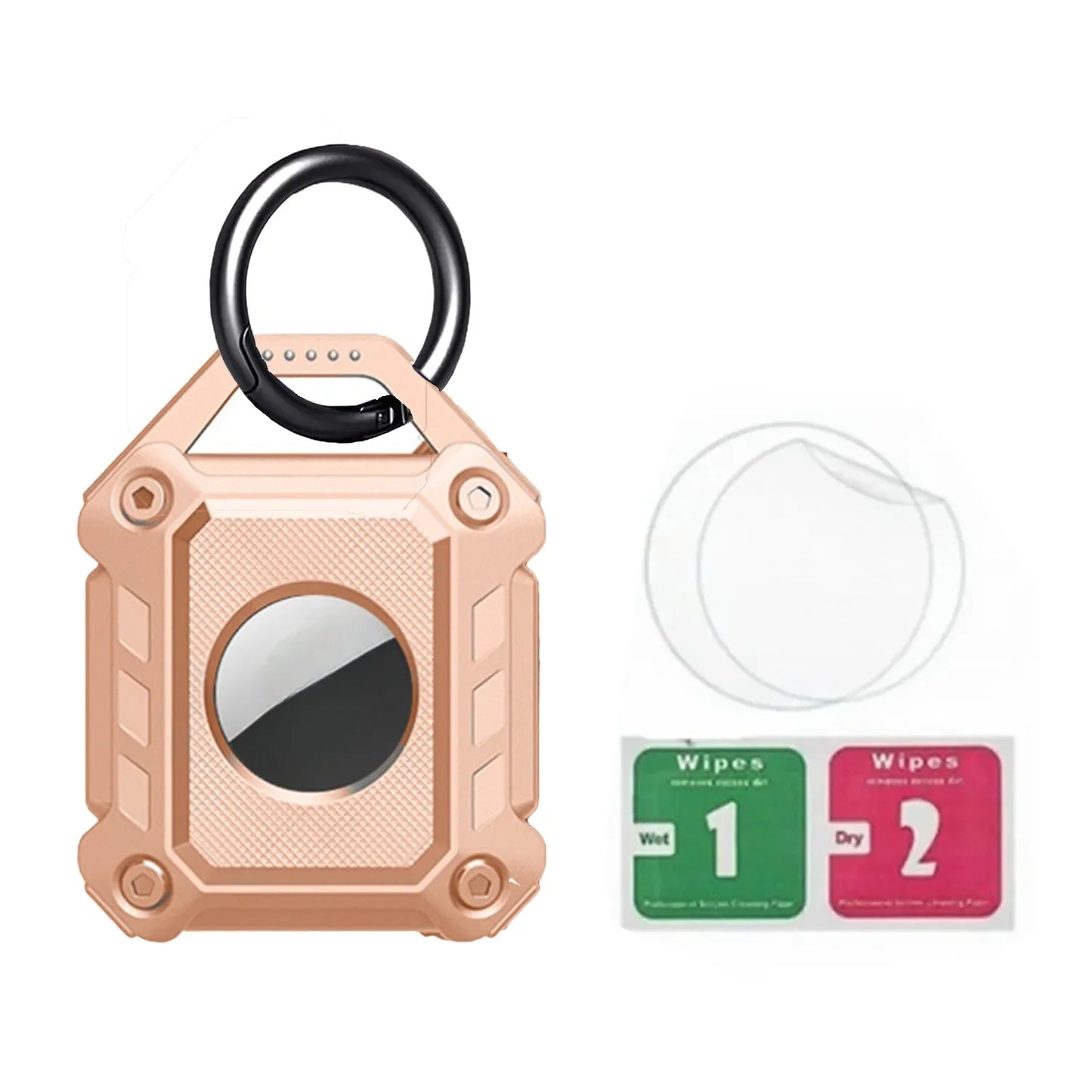 Waterproof Airtag Keychain Holder Case,Full Cover TPU Protector Apple Air Tag Tracker Key Ring for Keys, Luggage, Dog Cat Collar