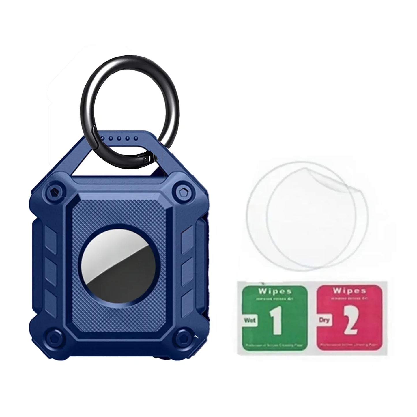 Waterproof Airtag Keychain Holder Case,Full Cover TPU Protector Apple Air Tag Tracker Key Ring for Keys, Luggage, Dog Cat Collar