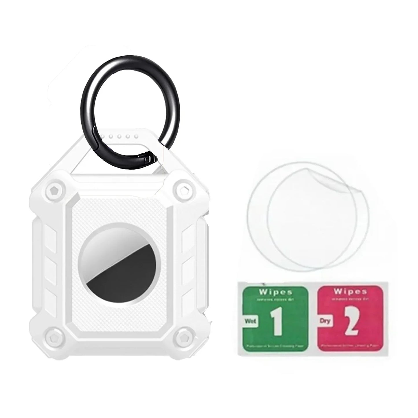Waterproof Airtag Keychain Holder Case,Full Cover TPU Protector Apple Air Tag Tracker Key Ring for Keys, Luggage, Dog Cat Collar