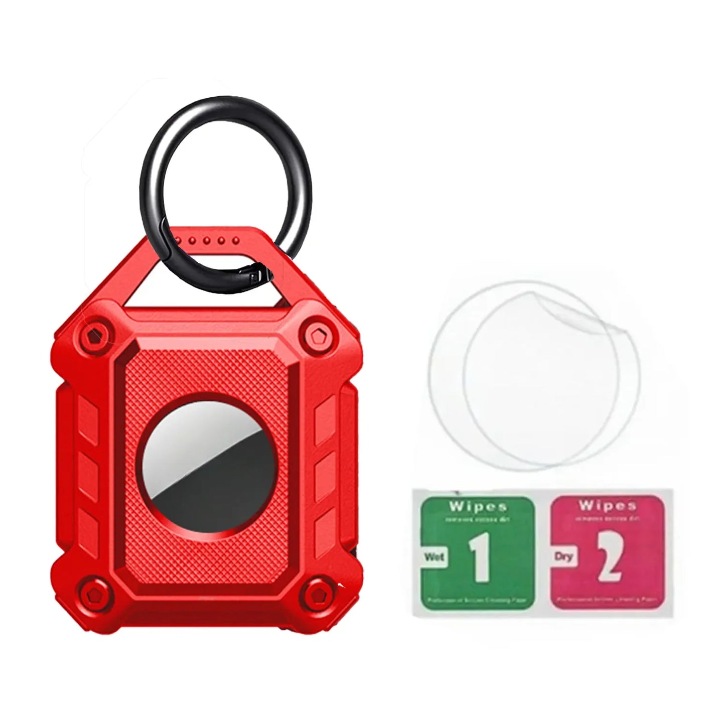 Waterproof Airtag Keychain Holder Case,Full Cover TPU Protector Apple Air Tag Tracker Key Ring for Keys, Luggage, Dog Cat Collar
