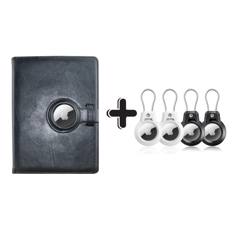 My Tag Tracker AirTag Passport Holder + Steel Wire Travel Keychain – 360° Protective Case