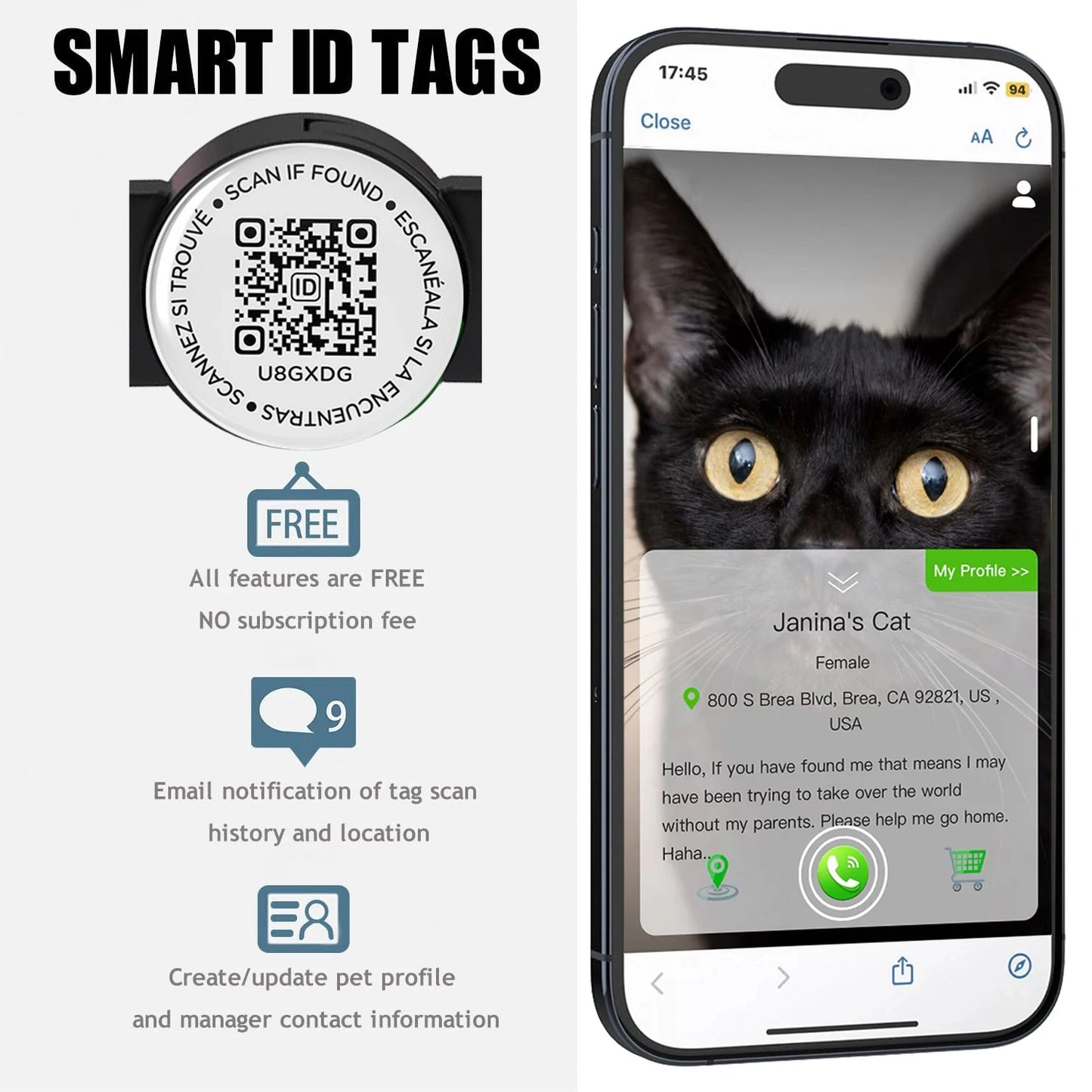 Luminous Airtag cat Collar with Smart Pet ID Tag for Apple Tag