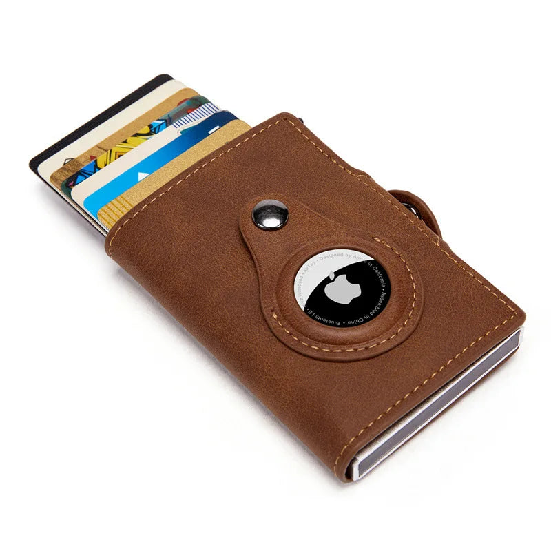 RFID Anti-Theft Credit Card Holder + Saddle Leather Key Chain