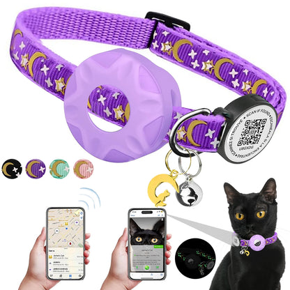 Luminous Airtag cat Collar with Smart Pet ID Tag for Apple Tag