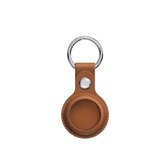 My Tag Tracker Saddle Leather AirTag Keychain