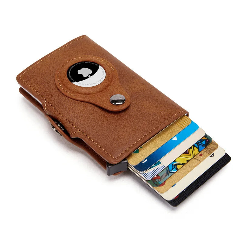 RFID Anti-Theft Credit Card Holder + Saddle Leather Key Chain