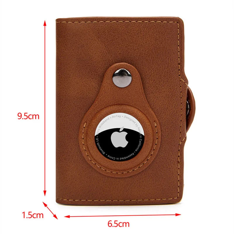 RFID Anti-Theft Credit Card Holder + Saddle Leather Key Chain