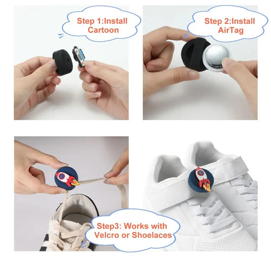 Silicone Tracker Case for Shoelaces – AirTag Shoe Charm Protector